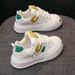 Women's White Chunky Sneakers - Casual Shoes For Spring, Thick Sole Platform Shoes For Walking & Daily Wear_vogvips.com