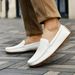 Plus Size Men's Shoes Genuine Leather Doug Shoes Summer Trendy Breathable Casual Leather Shoes Korean Slip-On Driving Tr_vogvips.com