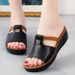 Genuine Leather Wedge Sandals For Women, Summer Soft Lightweight Thick Soles, Women's Sandals, Slippers, Outer Wear_vogvips.com