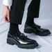 Korean version of spring thick soled glossy fringe loafers for men's fashionable small leather shoes_vogvips.com