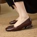 Soft Leather Flat For Women, French Retro Style Shallow Round Toe Mary Jane Sho, Versatile And Comfortable Women's_vogvips.com