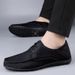Euro Step Loafers 2025 Autumn New Large Size Ultrafine Lace-up Fashion Moccasins Classic Men's Leather Shoes_vogvips.com