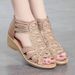 Roman 2025 New Leather Fashionable Outdoor Soft Sole Hollow Women's Sandals Plus Size_vogvips.com