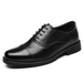 Men's Black Leather Oxford Shoes Comfortable Sole British Style Square Toe Formal Casual Shoes_vogvips.com