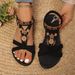 Flat Fashion Plus Size For Women 2025 Summer New Bohemian Style Casual Elastic Strap Beach Sandals_vogvips.com