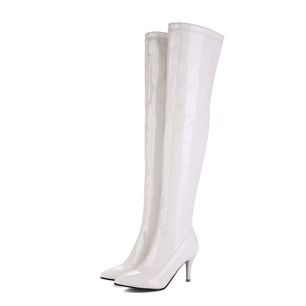 32/48 Plus Size Women's Shoes Pole Dance Simple High Heels Over-the-Knee Long Boots_vogvips.com
