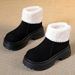 Winter Genuine Leather Women's With Fur Lining, Thick Sole, Height Increasing For Women, Fleece Lined, Thickened,_vogvips.com