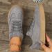 Retro Fashionable Breathable Running Canvas Casual Shoes Spring And Autumn Round Toe Red Women S Flat Sneakers_vogvips.com