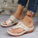 Large Summer New Style Pinch Toe Casual Large Size Shoes For Women's Outdoor Wear, Sloping Heel, Flat Bottom, Beach Cool_vogvips.com