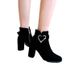 Short Suede Lined Single Boots Round Toe Large Size Autumn Winter New Red Wedding Shoes Chunky Heel High Heels Fashion_vogvips.com