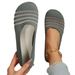 New Plus Size Women's Flying Woven Single Shoes For Women 2025 New Mesh Breathable Round Toe Flat Bottom One Foot Lazy_vogvips.com