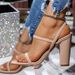 Shoes Export Large Size Spring Summer New High Heels Chunky Heel Open Women's Square Toe Slip-On Sandals Women_vogvips.com