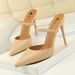 Elegant Retro Pointed Toe High Heel Slingback Sandals For Women - PU Leather Open-Toe Hollow-Out Design With Comfortable Sole_vogvips.com