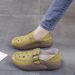 Hollow Single Shoes Women's Comfortable Two Wear Muffin Thick-soled Hole Shoes Soft Leather Bag Head Sandals_vogvips.com