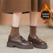 platform-soled Loafers, Velvet Small Leather Shoes, Women's Gold Coins, One Pedal_vogvips.com