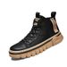 High Top Martin Men's Boots 2023 Autumn And Winter New Trend British Style Black Increase Locomotive Tooling Fashion_vogvips.com