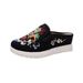 Slippers With Large White Soles, High Sloping Heels, Embroidered Fabric, Summer Cool Slippers_vogvips.com