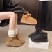 Women's Shoes New Comfortable Retro Thick Soled Short Snow Boots For Women, Fleece Lined Warm Slip On, Northeastern Style Cotton Shoes_vogvips.com