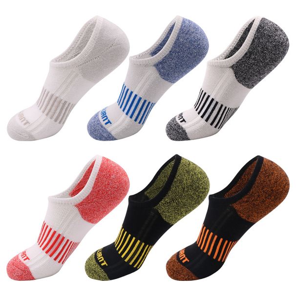 Shoe Accessories Towel Bottom Boat Socks Men's Silicone Non Drop Heel Sweat Absorbent Breathable Sports Socks Shallow Mouth Invisible Running Socks_vogvips.com