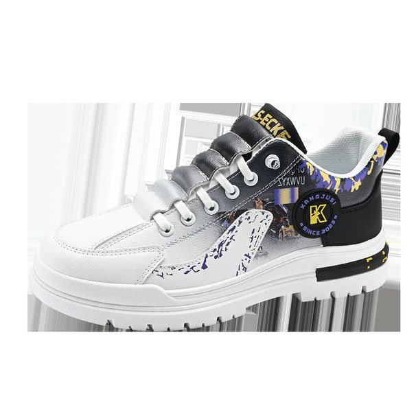 Spring New Height Increaing Thick Sole Caual Sneaker Men' Sport Waterproof Non-Slip Veratile Breathable White_vogvips.com