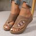 Plus Size Ethnic Style Women's Wedge Sandals Summer New Thick Sole Lightweight Embroidered Beach Sandals_vogvips.com