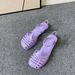 2025 Melissa Summer New Square Head Roman Flat Sandals Casual Beach Jelly Shoes Hollow Out_vogvips.com