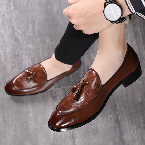 English Small Leather Shoes For Men Young People, Pointed Tassels, Bean Shoes, And Loafers_vogvips.com