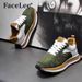 Men's Fashion Sneakers Casual Athletic Shoes Lightweight Breathable Dad Shoes With Thick Sole For Walking Running Daily Wear (Black, Army Green)_vogvips.com