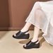 Wedge Heel Sandals For Women 2024 Summer New Style Fish Mouth Back Hollow Thick Bottom Sandals European And American Style Platform Heel Cowhide_vogvips.com