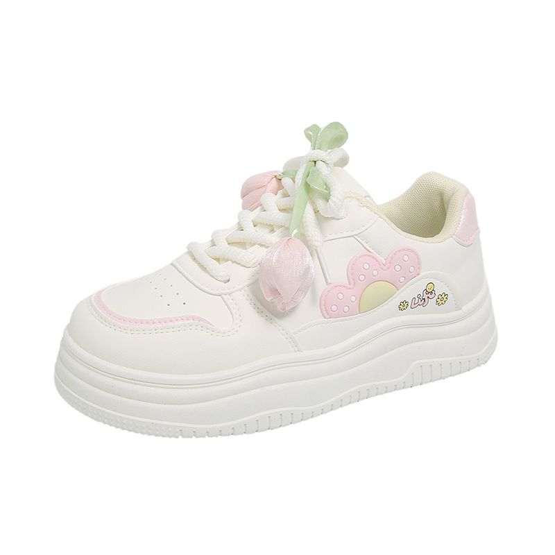 Women's Shoes Have Soft Soles And Thick Soles That Have Increased In Height. Cute Style Casual Board Shoes, Little White Shoes, Women_vogvips.com