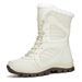 Cotton Shoes, Women's Thick Long Hair And Plush Warm Snow Boots, High Top_vogvips.com