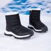 Winter Plush Thick Soled Waterproof Snow Boots For Warm And Breathable Couples, High Top Casual Cotton Shoes_vogvips.com