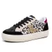 Womens White Leather Sneakers With Silver Fashionable Glitter Star And Toe Cap_vogvips.com