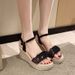 2026 Summer New Wedge Sandals With Thick Soles, Height-Increasing Rhinestone Women's Shoes, One-Strap High-Heel Platform_vogvips.com