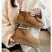 Grape Mom Super Good Version~ Zhou Dongyu Same Style Fleece-Lined Thick-Soled Wool Snow Women's Furry Short Boots_vogvips.com