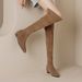 Post-Apocalyptic Style Over-the-Knee Long For Women 2024 Autumn Winter New Fashion Slim Pointed Toe Hidden Heel Boots_vogvips.com