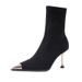 2025 Autumn Winter New Elastic Slim For Women Black Waterproof Platform Short Metal Toe Stiletto Boots_vogvips.com
