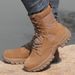 European Warm Series New Style 021 Brown Combat Men Waterproof Training Outdoor Hiking Shoes Puncture-Resistant Desert Boots_vogvips.com
