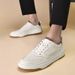 Little White Shoes Men's Two-layer Cowhide Men's Board Shoes Casual Shoes Men's Breathable Lace-up Low-top_vogvips.com