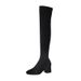 Over-the-Knee For Women, High Heel Stretch Khaki Suede Long Boots, 2023 New Style, Petite Slim Boots_vogvips.com