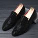 Leather men's loafers men's pointed leather shoes rhinestones men's shoes_vogvips.com