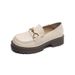 Platform Loafers Women's New Small Height Increase Retro British Style Small Leather Shoes_vogvips.com