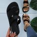 2025 Summer Bright Diamond One Word Women's Sandals Flat Slippers Large Size 36-43_vogvips.com