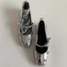 Sheepskin Version Bowknot Silver Shoes Women's Flat Shallow Mouth Mary Jane Shoes One Piece Buckle Versatile Small Leather Shoes_vogvips.com
