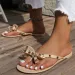 2026 Summer Clip Toe Bow Rivet Beach Vacation Flip Flops Flat Bottomed Women's Sandals Slippers_vogvips.com