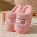 Women's Autumn And Winter, Indoor Home Thick Sole, Fleece Lined, Warm, Cute Bear Couple Style, Fluffy Cotton Slippers_vogvips.com