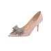 Women's Shoes Elegant Basics Wedding Party Rhinestone High Heels Women's Stiletto French Fashion Banquet Bridal Wedding Shoes Bridesmaids Single Shoes_vogvips.com