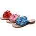 Flip Flops, Flat Bottomed Cowhide Sole, Embroidered Cloth Slippers, Nail Bead Beach Women's Sandals, Flip Flops_vogvips.com