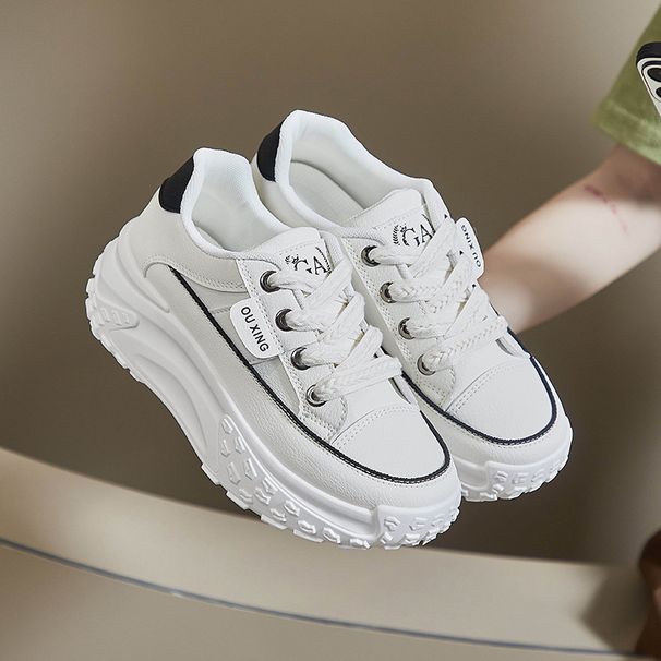 Chunky Sneakers Spring And Autumn Thick Sole 2025 New Trendy Casual Sports For Women Student Running Shoes_vogvips.com