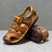 Men's High-End Genuine Leather Breathable Summer New Closed-Toe Clogs With Soft Rubber Sole, Wear-Resistant And Non-Slip_vogvips.com